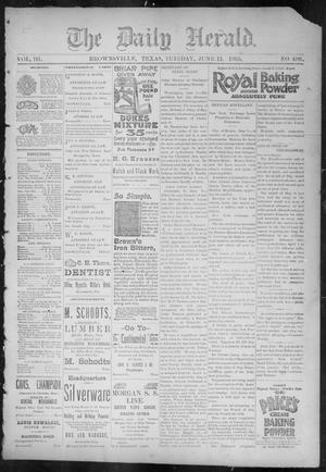 Primary view of object titled 'The Daily Herald (Brownsville, Tex.), Vol. 3, No. 406, Ed. 1, Tuesday, June 11, 1895'.