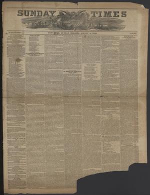 Primary view of object titled 'Sunday Times and Noah's Weekly Messenger (New York [N.Y.]), Vol. 9, No. 19, Ed. 1 Sunday, August 5, 1849'.