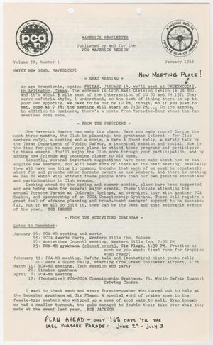 Primary view of object titled 'The Maverick Newsletter, Volume 4, Number 1, January 1966'.