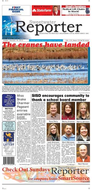 Sweetwater Reporter (Sweetwater, Tex.), Vol. 114, No. 314, Ed. 1 Friday, January 18, 2013