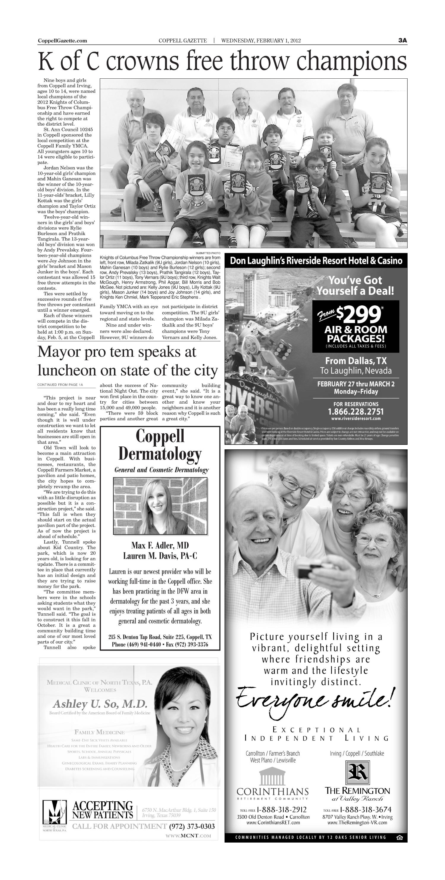 Coppell Gazette (Coppell, Tex.), Vol. 30, No. 28, Ed. 1 Wednesday, February 1, 2012
                                                
                                                    [Sequence #]: 3 of 8
                                                