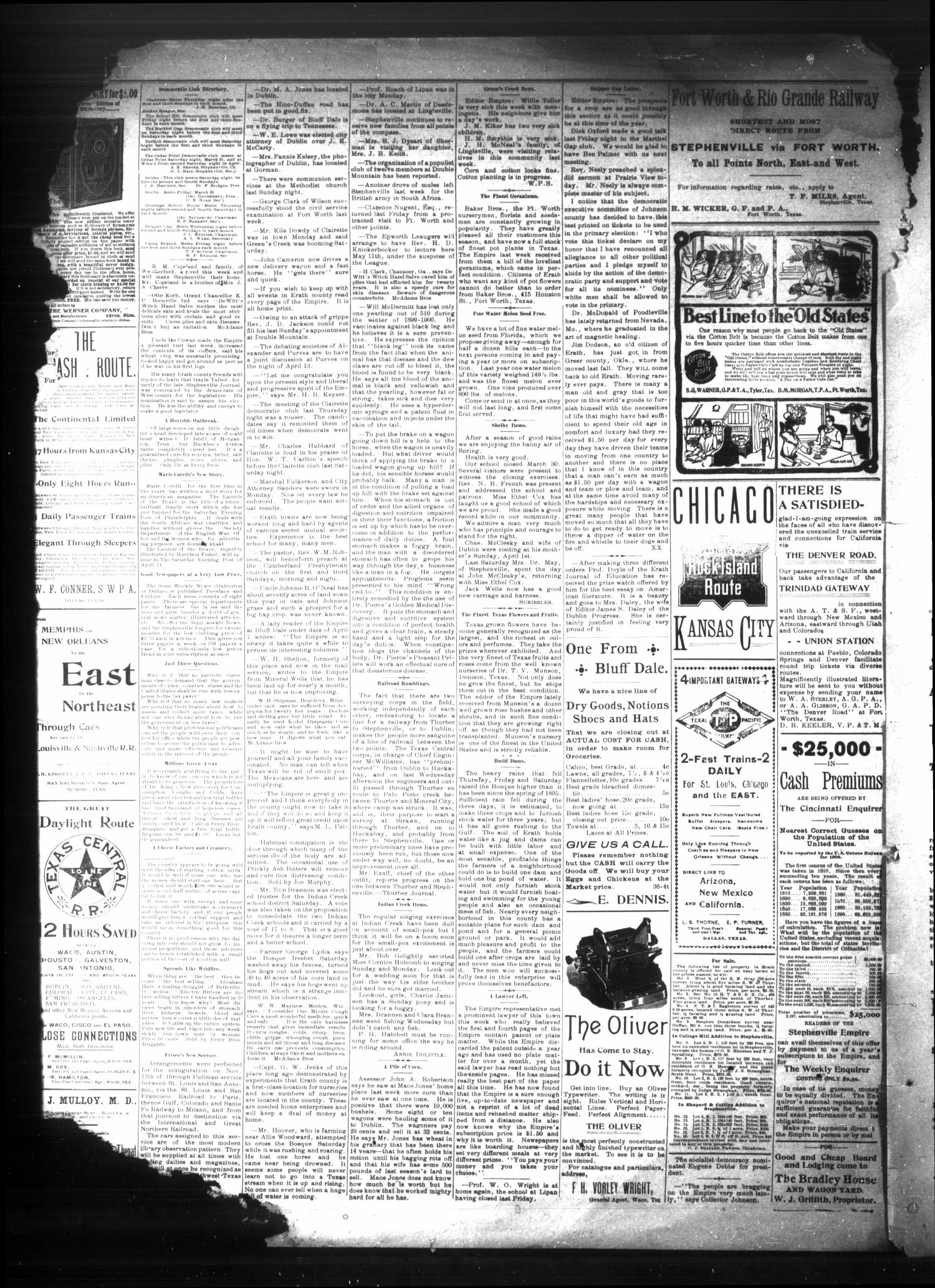The Stephenville Empire. (Stephenville, Tex.), Vol. 28, No. 37, Ed. 1 Thursday, April 12, 1900
                                                
                                                    [Sequence #]: 4 of 4
                                                
