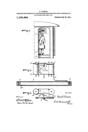 Primary view of object titled 'Apparatus for Automatically Photographing Persons Moving Along a Confined Way.'.