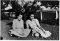 Photograph: [Mary Jones Prowell and Virginia Davis Scarborough in the yard of the…