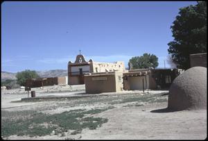 Primary view of object titled '[Church in San Ildefonso Pueblo]'.