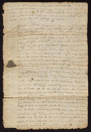 Primary view of object titled '[Affidavit from  Ildefonso de la Garza and Joseph Antonio de la Serna]'.