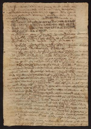 Primary view of [Two Copies of a Message from José Miguel de Cuellar]