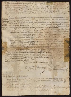 Primary view of object titled '[Decree from Viceroy Güemez Concerning Money]'.