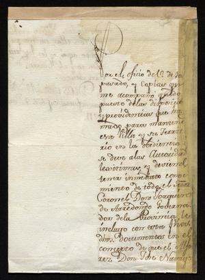 Primary view of object titled '[Message from Felix Calleja  to José Antonio Benavides]'.