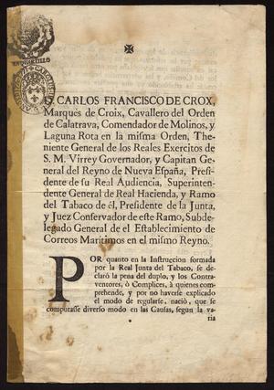 Primary view of object titled '[Royal Decree with Instructions on Tobacco]'.
