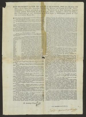 Primary view of [Printed Decree from Viceroy Lizana]