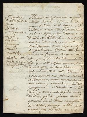 Primary view of object titled '[Message from Manuel de Iturbe with Orders for Arrests]'.