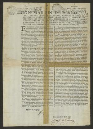 Primary view of object titled '[Decree from Viceroy de Mayorga Ferrer to Justicias]'.