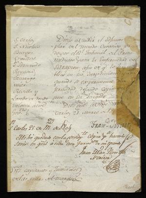 Primary view of object titled '[Message from Francisco Yxart to Spanish Officials]'.