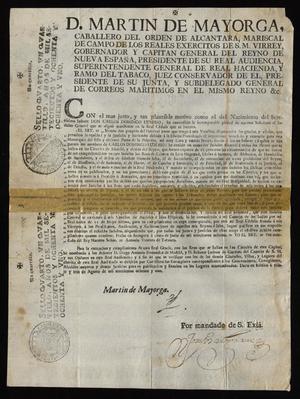 Primary view of object titled '[Printed Decree from the Viceroy of New Spain]'.