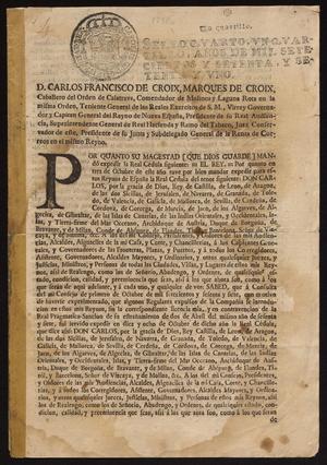 Primary view of object titled '[Decree from the Marques de Croix Concerning Jesuits]'.