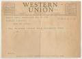 Letter: [Telegram from Joe B. Plosser to Charles A. Prince, August 14, 1942]
