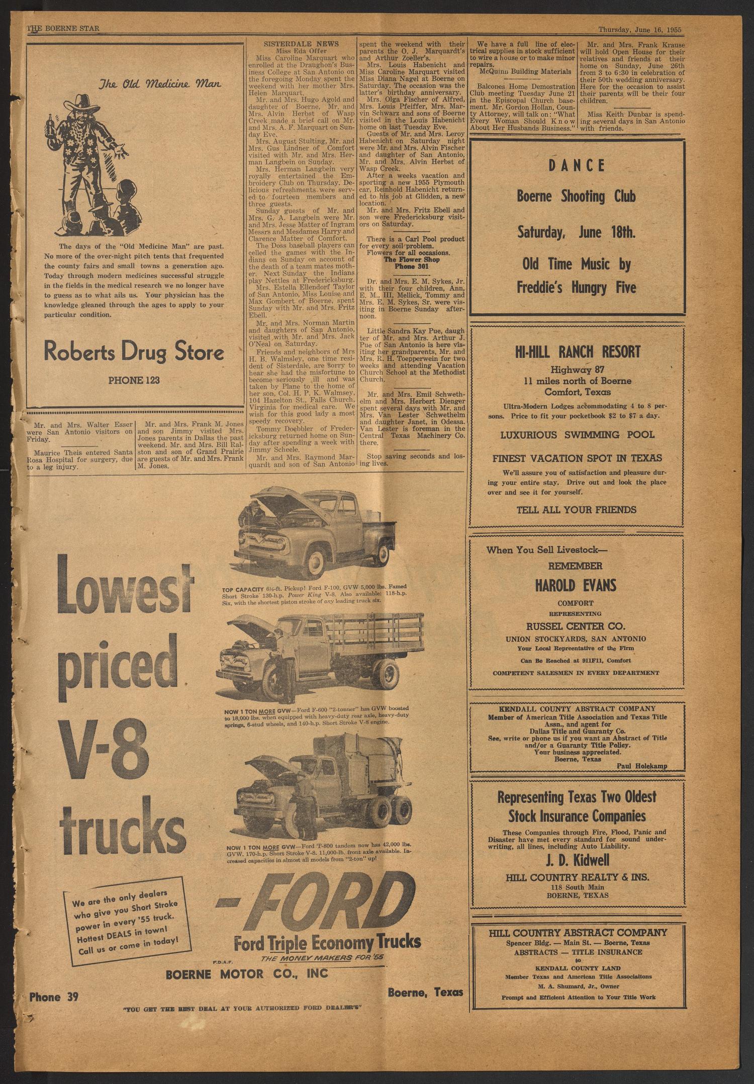 The Boerne Star (Boerne, Tex.), Vol. 50, No. 27, Ed. 1 Thursday, June 16, 1955
                                                
                                                    [Sequence #]: 3 of 8
                                                