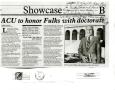 Primary view of [Newspaper Clipping About Lewis Fulks' Honorary Doctorate]