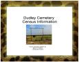 Text: [Dudley Cemetery Census Information]