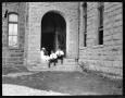 Photograph: [Three Students Outside Old Main]