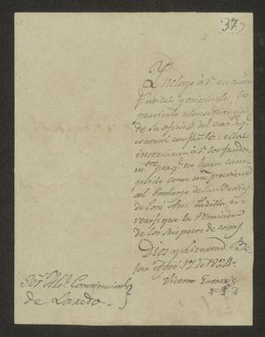 Primary view of [Letter from Vicente Gorrais to José Francisco de la Garza, August 17, 1824]