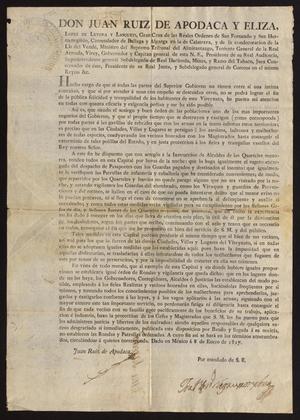 Primary view of object titled '[Decree from Viceroy de Apodaca]'.