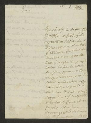 Primary view of object titled '[Letter from José Miguel Ramírez to the Laredo Alcalde, January 7, 1824]'.