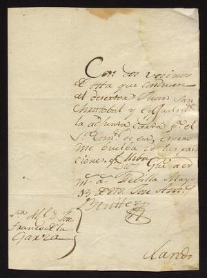 Primary view of object titled '[Letter from José Antonio Benites to José Francisco de la Garza, May 13, 1818]'.