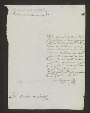 Primary view of [Letter from José Ignacio Gil to the Laredo Alcalde, December 9, 1823]