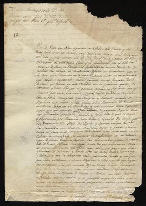 Primary view of object titled '[Announcement from José Francisco de la Garza]'.