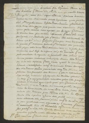 Primary view of object titled '[Message from José Andrés Farías with Ordinances]'.