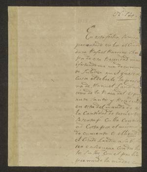 Primary view of object titled '[Letter from José Miguel de Hinojosa to the Laredo Alcalde, January 28, 1825]'.