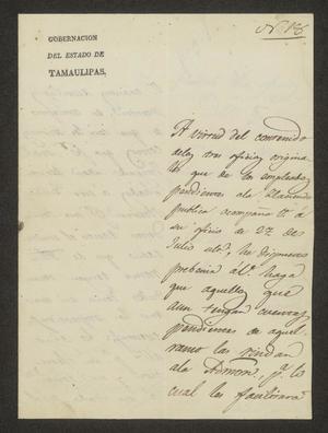 Primary view of [Letter from Lucas Fernández to the Laredo Alcalde, September 28, 1826]