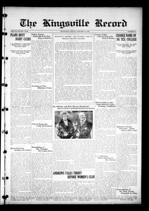 Primary view of object titled 'The Kingsville Record (Kingsville, Tex.), Vol. 22, No. 23, Ed. 1 Wednesday, January 23, 1929'.