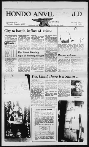 Hondo Anvil Herald (Hondo, Tex.), Vol. 101, No. 49, Ed. 1 Thursday, December 3, 1987
