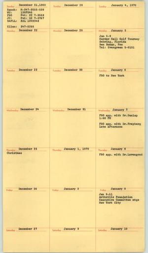 Primary view of object titled '[Jacqueline Cochran's Typed Daily Schedule: December 1969 to December 1973]'.