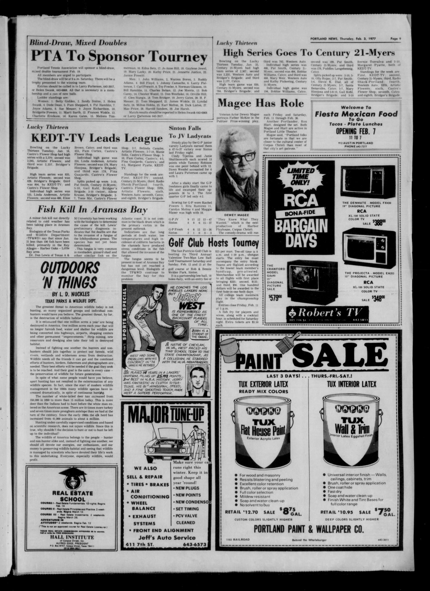 Portland News (Portland, Tex.), Vol. 12, No. 5, Ed. 1 Thursday, February 3, 1977
                                                
                                                    [Sequence #]: 8 of 13
                                                