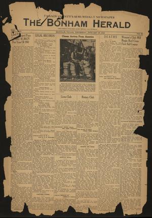 Primary view of object titled 'The Bonham Herald (Bonham, Tex.), Vol. 15, No. 50, Ed. 1 Thursday, January 29, 1942'.