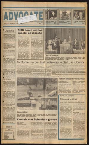 Primary view of object titled 'Cleveland Advocate (Cleveland, Tex.), Vol. 69, No. 25, Ed. 1 Friday, June 24, 1988'.
