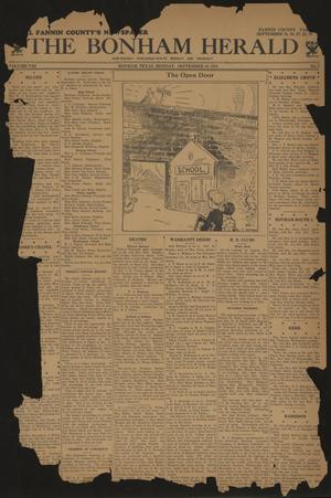 Primary view of object titled 'The Bonham Herald (Bonham, Tex.), Vol. 8, No. 3, Ed. 1 Monday, September 10, 1934'.
