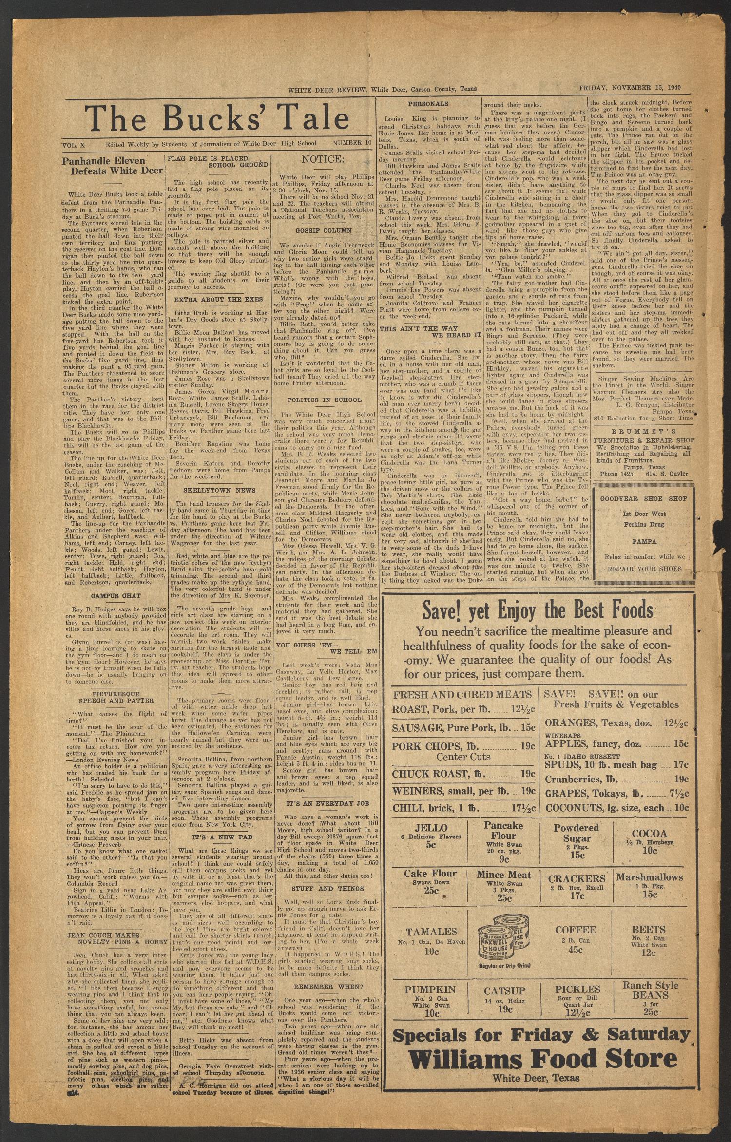 White Deer Review (White Deer, Tex.), Vol. 17, No. 38, Ed. 1 Friday, November 15, 1940
                                                
                                                    [Sequence #]: 2 of 4
                                                