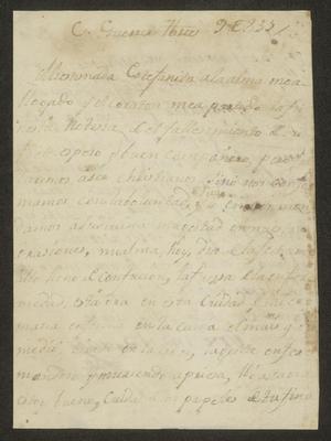 Primary view of object titled '[Letter from José Marí Barrera to the Laredo Alcalde, September 9, 1833]'.