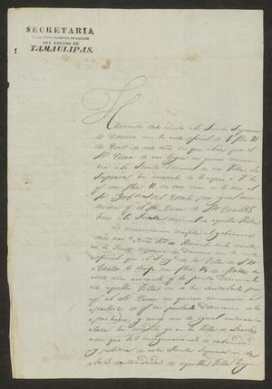 Primary view of [Letter from Juan Arreño to the Laredo Alcalde, April 11, 1833]