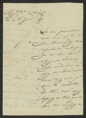 Primary view of [Letter from José Teodoro Díaz to the Laredo Alcalde, October 19, 1832]