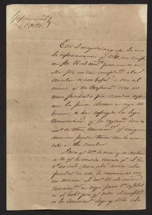 Primary view of [Letter from Juan Molano to the Laredo Alcalde, July 23]