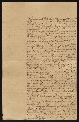 Primary view of object titled '[Copy of a Letter from José María Treviño to the Military Commander, June 27, 1827]'.