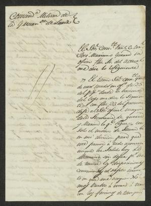 Primary view of object titled '[Letter from the Comandante Militar to the Laredo Alcalde, June 9, 1832]'.