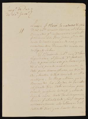 Primary view of object titled '[Letter from Miguel Benavides to the Laredo Justice of the Peace, November 24, 1837]'.