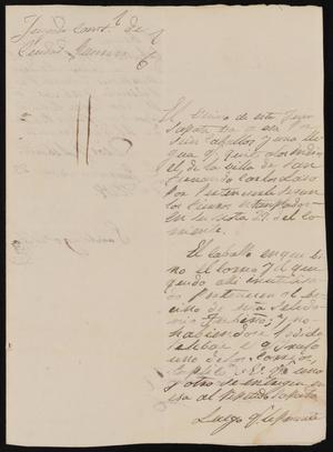 Primary view of object titled '[Letter from Santiago Vela to the Laredo Alcalde, March 23, 1837]'.